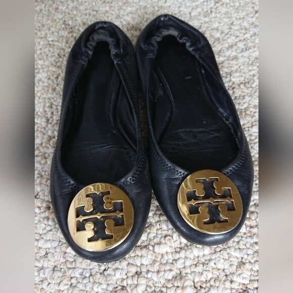 Tory Burch Minnie Travel Leather Ballet Flat size 6 in Black - Picture 3 of 11